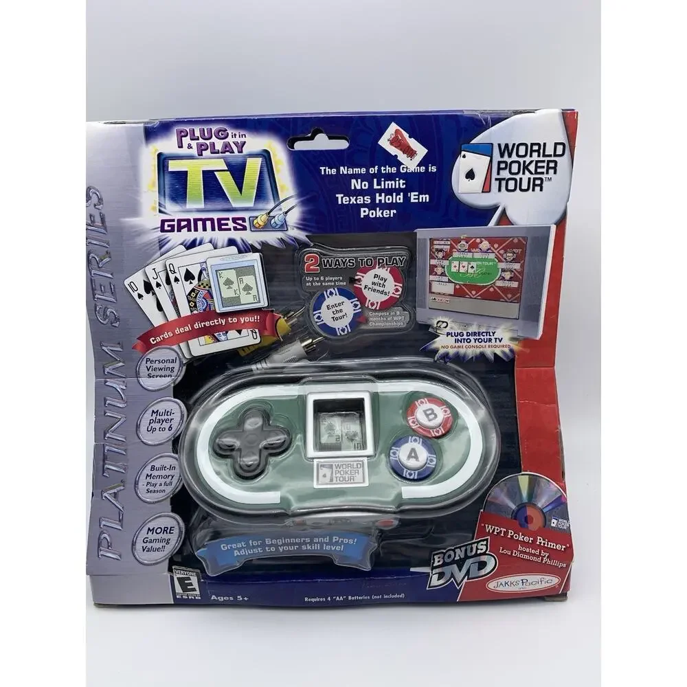 Jakks Pacific, World Poker Tour Platinum‎ Series Plug N Play TV Video Game NEW